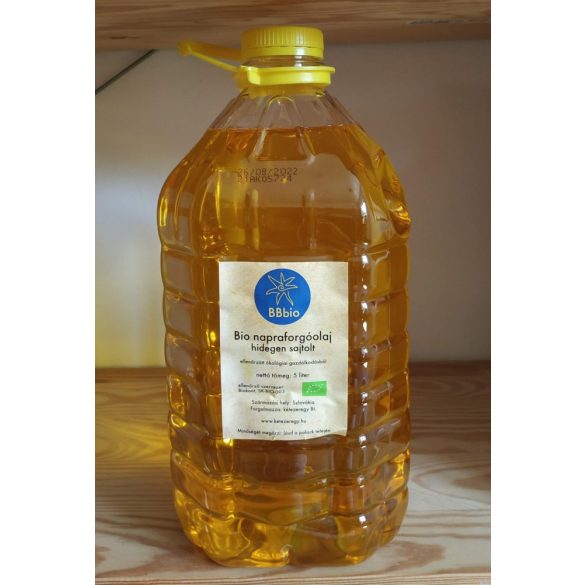 Organic sunflower oil - cold pressed - BBbio - 5 l
