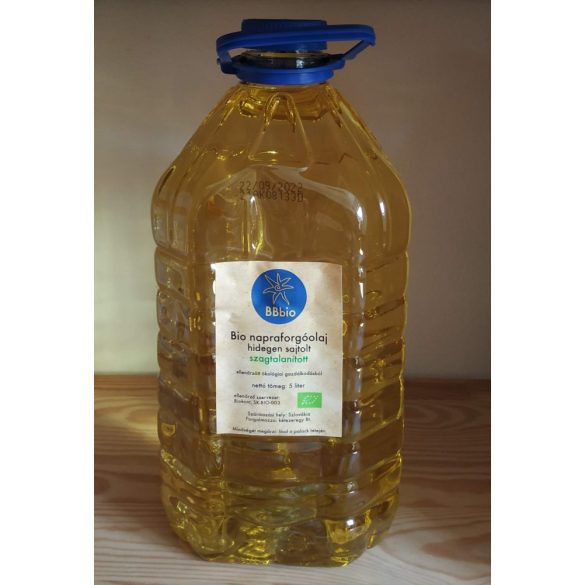Bio napraforgóolaj, szagtalanított - BBbio - 5 l