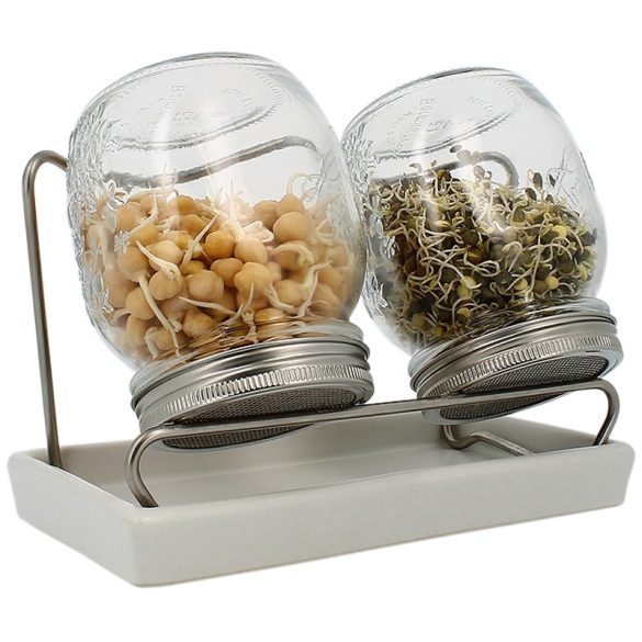 Eschenfelder sprout glass system with 2 glasses and white tray