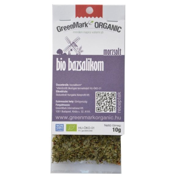 Bio Bazsalikom - morzsolt (Greenmark) 10 g