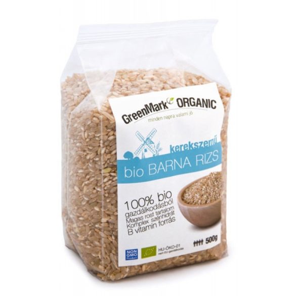 Organic brown rice, round grain - Greenmark - 500 g