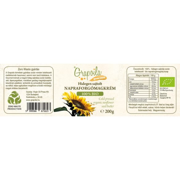 Bio Sonnenblumenkrém - Grapoila - 250 ml