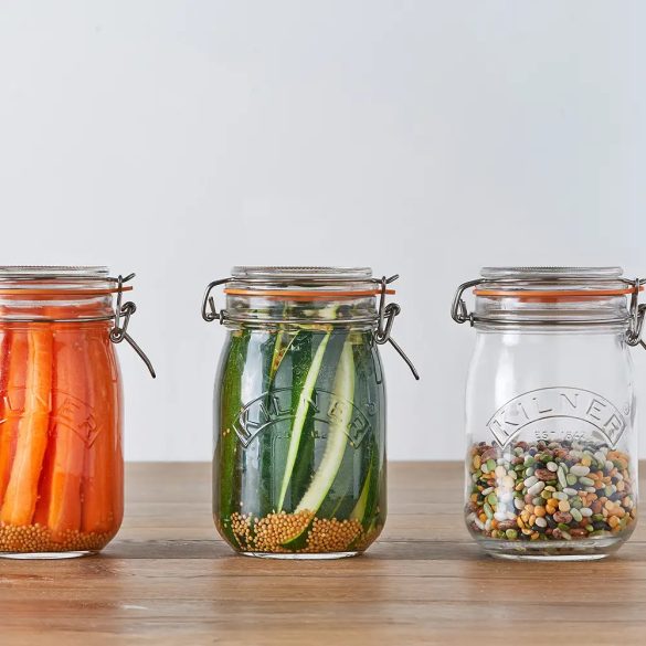 Kilner Einkochglas mit Bügelverschluss 1L, rund