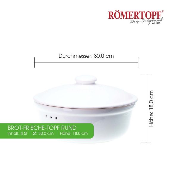 Römertopf bread pot round, white, up to 3.5 kg