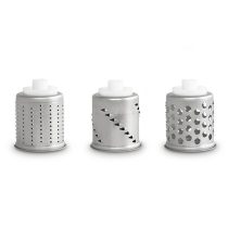   Messerschmidt (Jupiter)Rohkostreibe-Trommeln, 3Stück - Nussreibe, Julienne, Kartoffelreibe