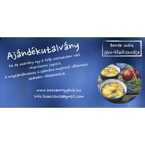 Főzőiskola-ajándékutalvány  – a négy órás workshopokra